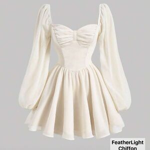 SHEIN Sweetheart Lantern Sleeve Dress